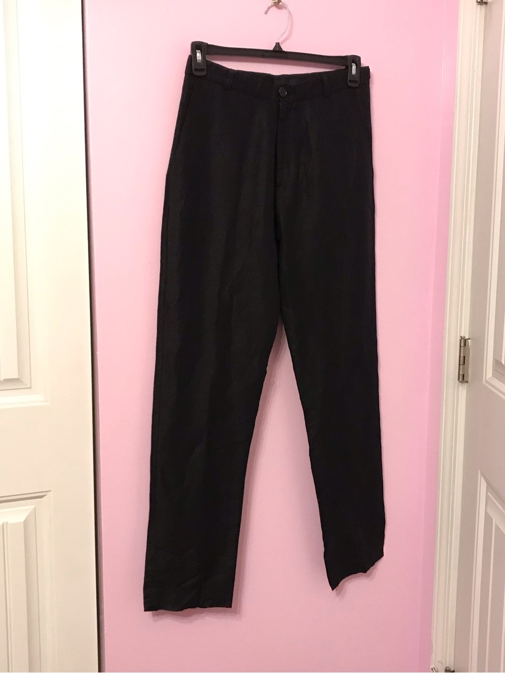 Vintage Damir Doma Black Linen Blend Straight Leg Pants Women's Size 46